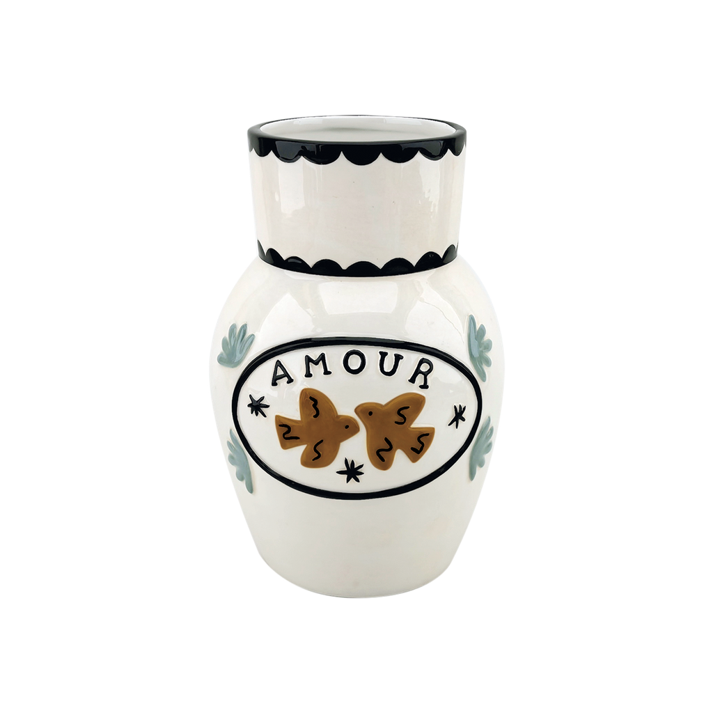 Vase amour oiseaux
