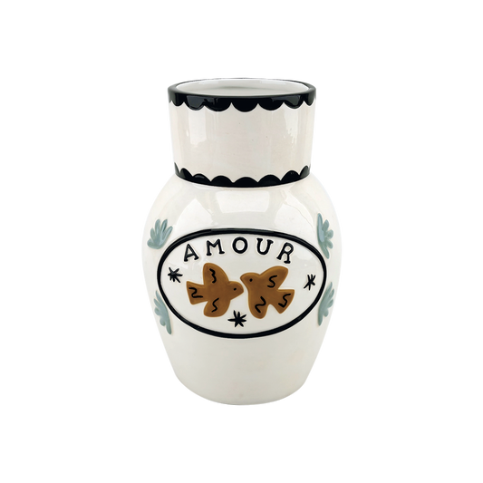 Vase amour oiseaux