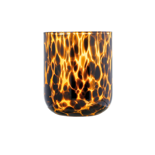 Verre gobelet moucheté léopard