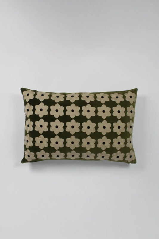 Coussin Daisy vert mousse 40x60