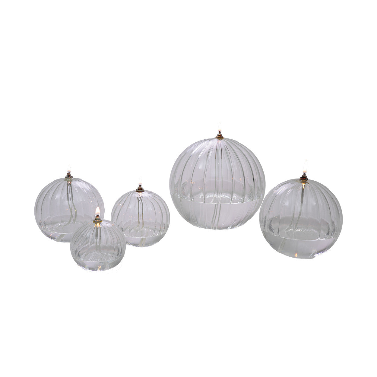 LAMPE A HUILE SPHERE STRIEE