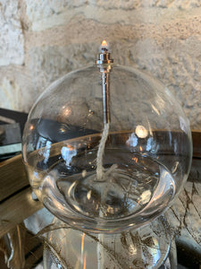 Lampe à huile en verre sphère XL