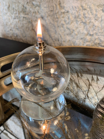 Lampe à huile en verre sphère M