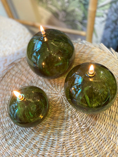 Lampe à huile sphère XL green