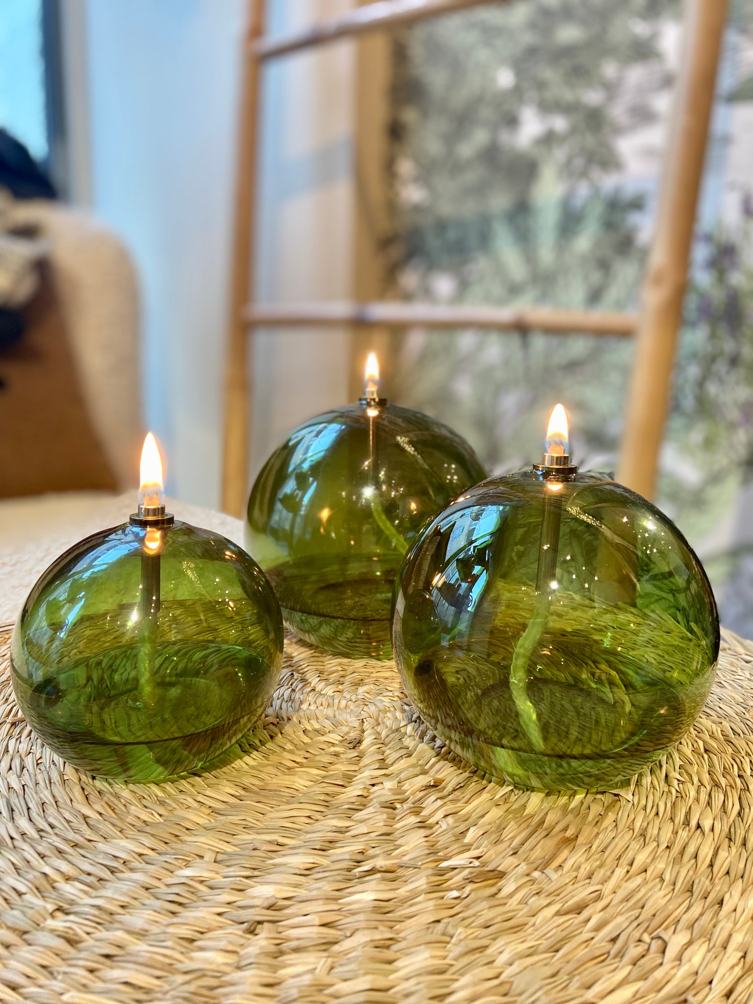 Lampe à huile sphère S green